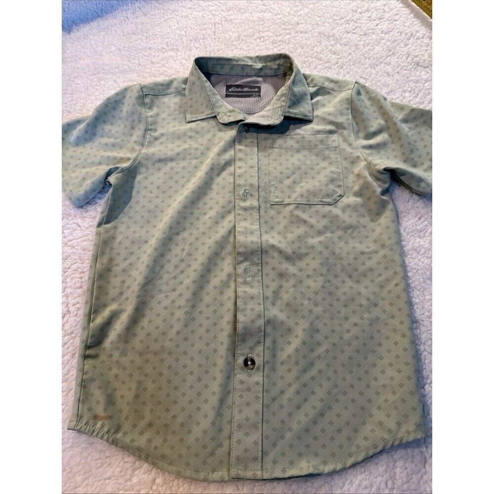Eddie Bauer Boys Short Sleeve Collared Button Up Shirt Size 7